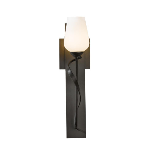 Hubbardton Forge Flora Wall Sconce, 1-Light, Sterling, Opal and Seeded Glass, 18.5"H (203030-SKT-85-ZS0354 5DGU4Q) 
