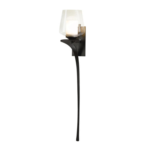 Hubbardton Forge Antasia Left Wall Sconce, 1-Light, Sterling, Opal and Clear Glass, 26.5"H (204712-SKT-LFT-85-ZU0291 5DGV2F) 