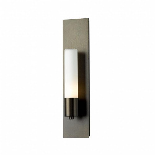 Hubbardton Forge Pillar Wall Sconce, 1-Light, Sterling, Opal Glass, 18.5"H (204420-SKT-85-GG0392 5DGU5X) 
