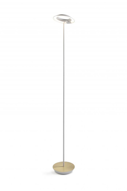 Royyo Floor Lamp, LED, Matte White, Brushed Brass Base, 45.5"H (RYO-SW-MWT-BRS-FLR 407UEMP)
