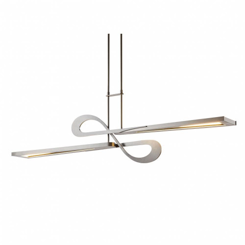 Hubbardton Forge Switchback Linear Chandelier, 1-Light, Short Height, LED, Sterling, 49.8"W (139730-LED-SHRT-85 5D9UQ1) 