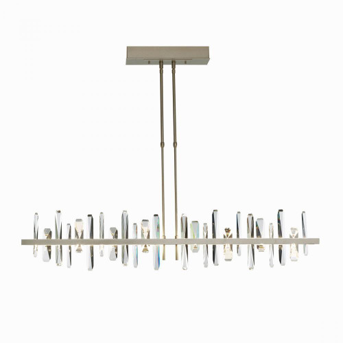 Hubbardton Forge Solitude Linear Chandelier, 1-Light, Short Height, LED, Natural Iron, 51.9"W (139738-LED-SHRT-20-CR 5D9UQX) 