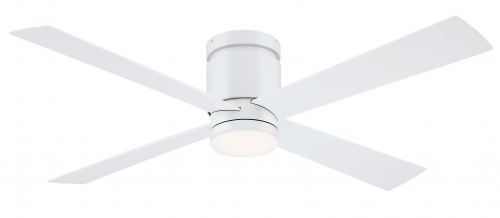 Fanimation Kwartet Ceiling Fan, 4-Blade, LED, 1-Light, Matte White, Matte White Blades, 52"W (FPS8553MW KDQ9) 