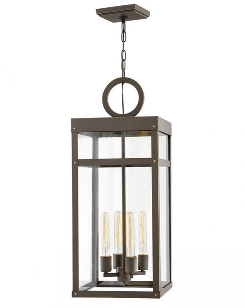 Hinkley Porter Hanging Lantern, LED, Dark Bronze, Light Bronze, 31.25"H (2808OZ-LL 9Q9G1) 