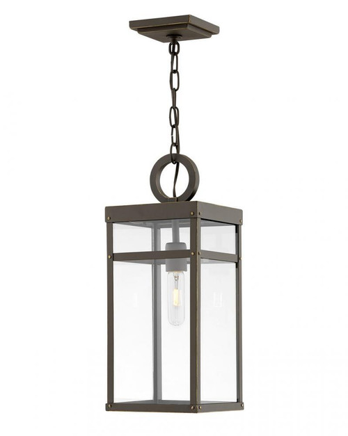 Hinkley Porter Hanging Lantern, LED, Dark Bronze, Light Bronze, 19"H (2802OZ-LL 9Q9FQ) 