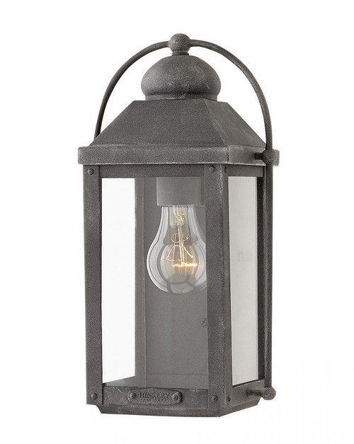 Hinkley Anchorage Outdoor Wall Mount Lantern, LED, Black, Gray, 13"H (1850DZ-LL 9Q8JC) 