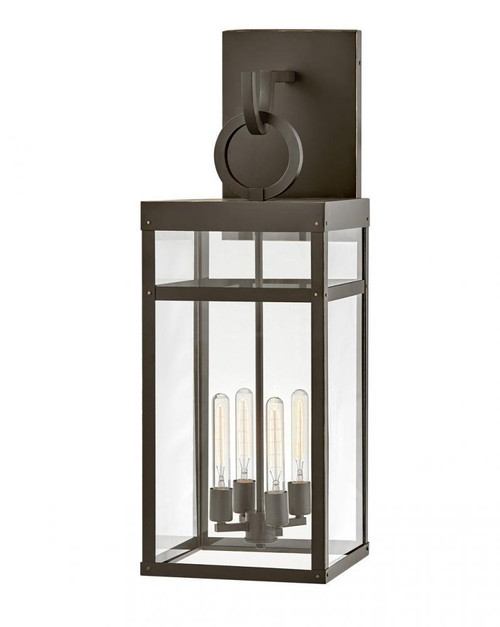 Hinkley Porter Outdoor Wall Lantern, LED, Dark Bronze, Light Bronze, 35.25"H (2809OZ-LL 9Q9G3) 