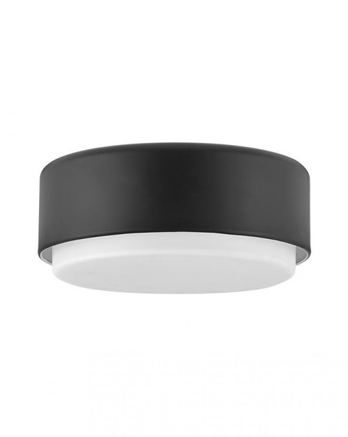 Hinkley Cedric Medium Flush Mount, 2-Light, Black, 12"W (30073BK 9Q9GV) 
