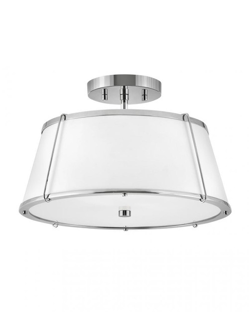 Hinkley Clarke Medium Semi-Flush Mount Polished Nickel 