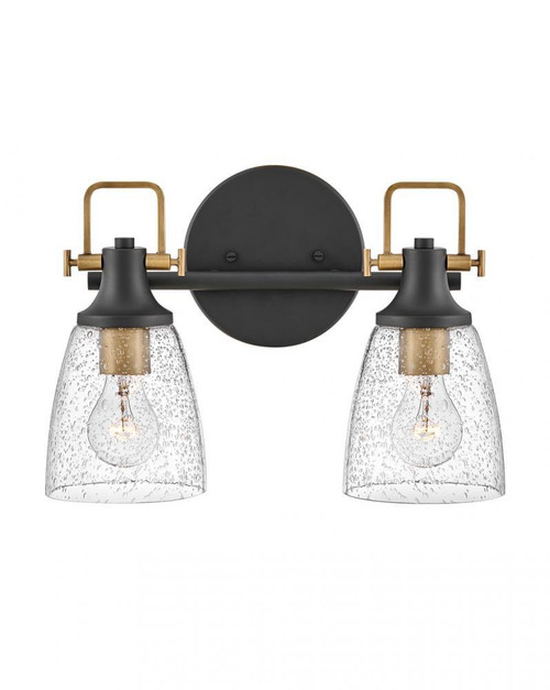 Hinkley Easton Bath Vanity Light, 2-Light, Black, 14.5"W (51272BK 9U2AF) 