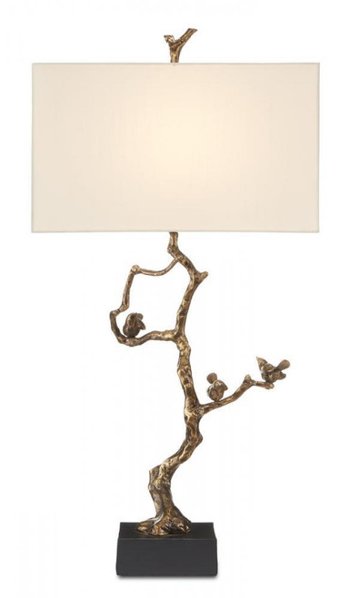 Currey and Company Shadows Brass Table Lamp 