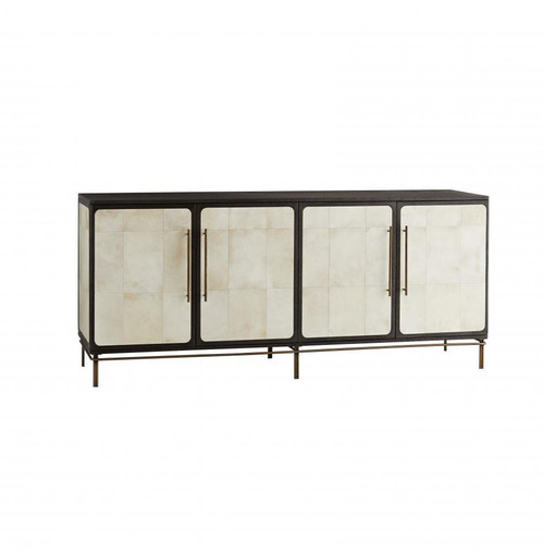 Arteriors Home Edison Credenza, Ivory, Antique Brass, Vellum, 78"W (4883 3MMNJ) 