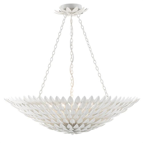 Crystorama Broche Chandelier - Matte White 12"H 