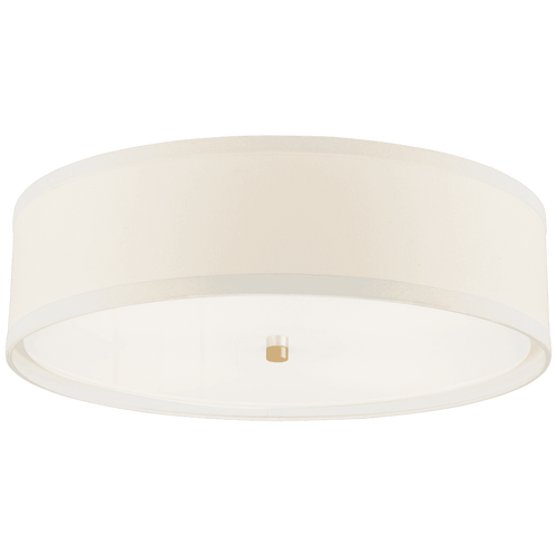 Visual Comfort & Co. Signature Collection Walker Large Flush Mount, 4-Light, Gild, Cream Linen Shade, 24"W (KS 4072G-L CWY56) 