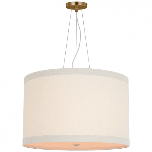Visual Comfort & Co. Signature Collection Walker Medium Hanging Shade, 4-Light, Gild, Cream Linen Shade, 22"W (KS 5078G-L CWY58) 