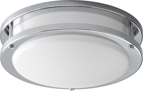 Oxygen Oracle Flush Mount, 1-Light, LED, Polished Chrome, Matte White Shade, 10.5"W (3-618-14 3ZPDX) 