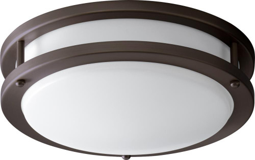 Oxygen Oracle Flush Mount, 1-Light, LED, Oiled Bronze, Matte White Shade, 10.5"W (3-618-22 3ZPDZ) 