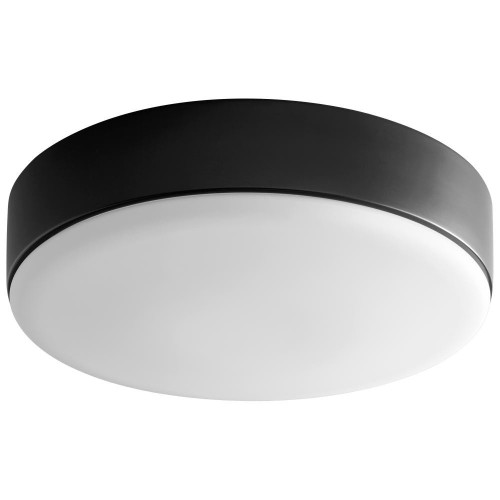 Oxygen Journey Flush Mount, 1-Light, LED, Black, Opal Shade, 14"W (3-623-15 42R27) 
