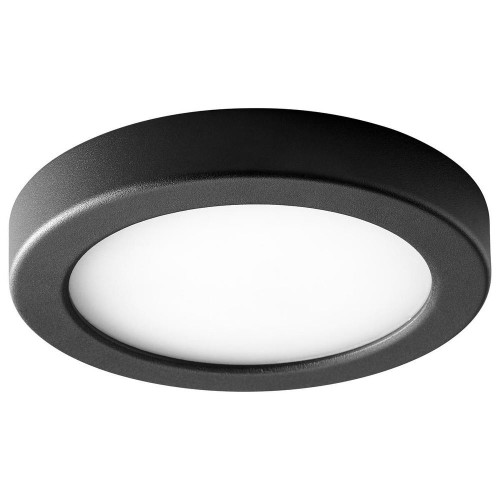Oxygen Elite Flush Mount, 1-Light, LED, Black, Matte White Shade, 7"W (3-645-15 42Q18) 