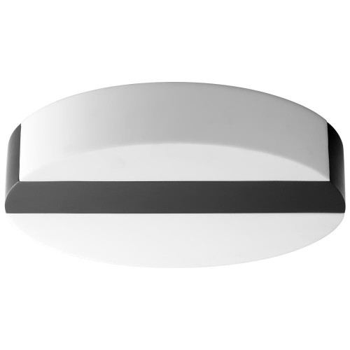 Oxygen Aurora Flush Mount, 1-Light, LED, Black , Matte White Shade, 13.5"W (3-662-15 42N4N) 