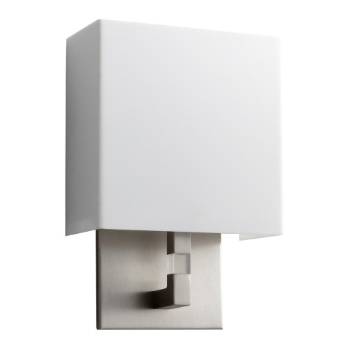 Oxygen Chameleon Wall Sconce, 1-Light, LED, Satin Nickel, White Shade, 11.75"H (3-521-24 3ZNCW) 