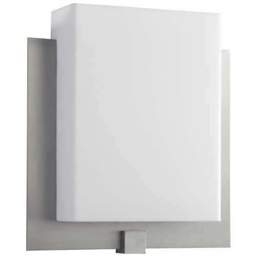 Oxygen Pathways Wall Sconce, 1-Light, LED, Satin Nickel, Matte White Shade, 15"H (3-523-224 3ZNCZ) 