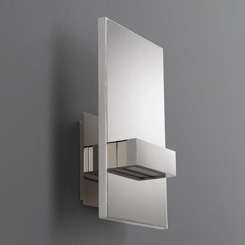 Oxygen Vela Wall Sconce, 2-Light, LED, Polished Chrome, White Shade, 12"H (3-527-20 3ZNDJ) 