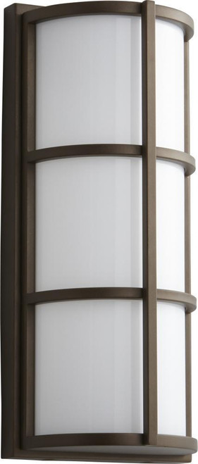 Oxygen Leda Outdoor Wall Sconce, 1-Light, LED, Oiled Bronze, White Acrylic Shade, 16.5"H(3-712-222 3ZQE8) 