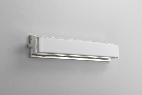 Oxygen Plato Vanity, 1-Light, LED, Polished Nickel, Matte White Shade, 26.5"W (3-534-20 3ZNE0) 
