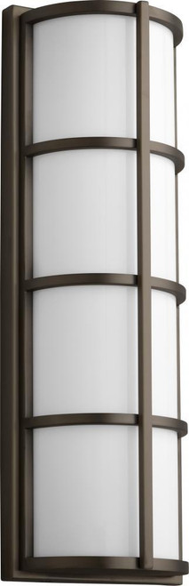 Oxygen Leda Outdoor Wall Sconce, 2-Light, LED, Oiled Bronze, White Acrylic Shade, 21.75"H (3-713-222 3ZQEA) 