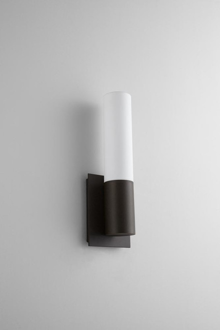 Oxygen Magneta Outdoor Wall Sconce, 1-Light, LED, Oiled Bronze, Matte Opal Shade, 14.5"H (3-728-22 3ZRA2) 