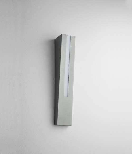 Oxygen Karme Outdoor Wall Sconce, 1-Light, LED, Grey, Polished White Polycarbonate Shade, 20"H (3-739-16 3ZRC3) 