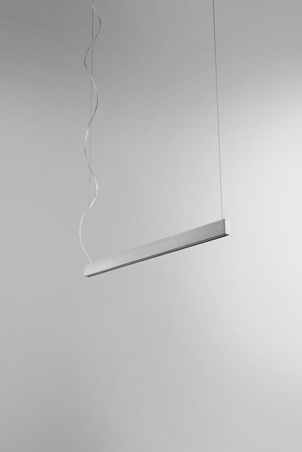 Oxygen Zepp Linear Chandelier, 1-Light, LED, Satin Nickel, Matte White Shade, 38"W (32-632-24 3ZMDU) 