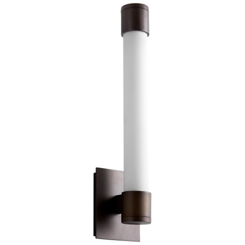 Oxygen Zenith  Wall Sconce, 1-Light, LED, Oiled Bronze, Matte White Shade, 15.25"H (3-556-22 42N4A) 