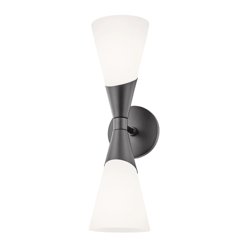 Mitzi by Hudson Valley Lighting Parker Wall Sconce, 2-Light, Black, 17.5"H (H312102-BLK 608QJMQ) 