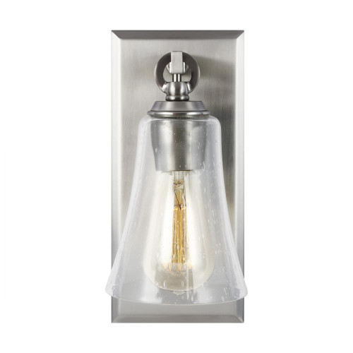 Visual Comfort & Co. Studio Collection Monterro Wall Sconce, 1-Light, Satin Nickel, Clear Seeded Shade, 11"H (VS24701SN 706U5GQ) 