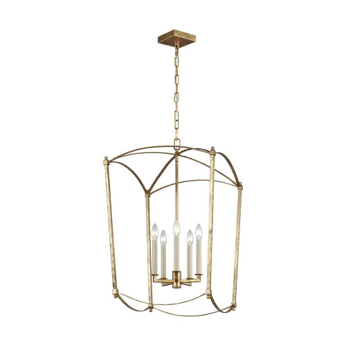 Visual Comfort & Co. Studio Collection Thayer Lantern, 5-Light, Antique Gild, 31.25"H (F3323/5ADB 706WZ9W) 