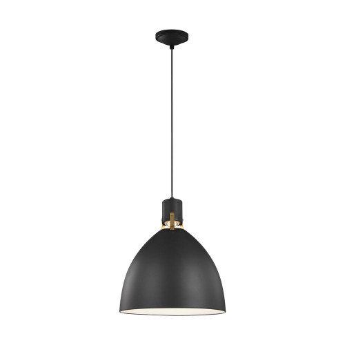 Visual Comfort & Co. Studio Collection Brynne Pendant, 1-Light, LED, Matte Black, 16.5"W (P1443MB-L1 706U5JD) 