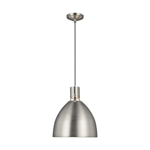Visual Comfort & Co. Studio Collection Brynne Pendant, 1-Light, LED, Satin Nickel, 16.5"W (P1443SN-L1 706U5JA) 