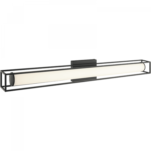 Matteo Lighting Flannigan Bath Vanity Light, 2-Light, LED, Black, Matte Black, 35.40"W (S02335MB 305XTVU) 