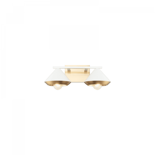 Matteo Lighting Flannigan Bath Vanity Light, 2-Light, White, 16"W (S06802WHAG 305XTWU) 