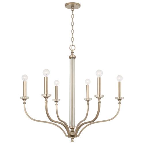 Capital Breigh Chandelier, Brushed Champagne, 32"W 