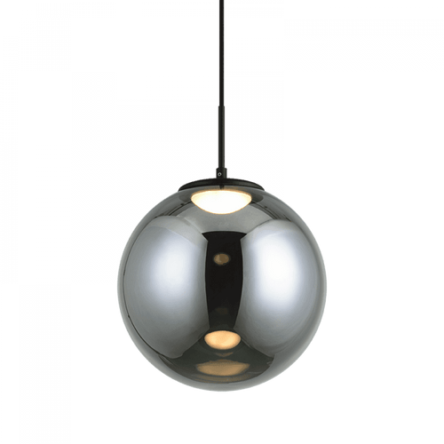 Matteo Lighting Boble Pendant, 1-Light, LED, Matte Black, Smoked Glass Shade, 11.88"W (C61321MBSM 305XRX3) 