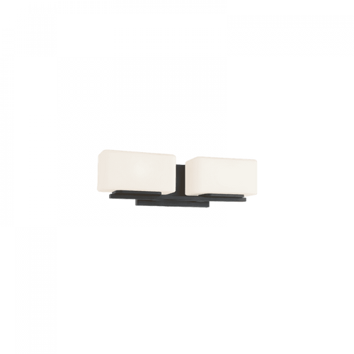 Matteo Lighting Chiclet Bath Vanity Light, 2-Light, Black, Matte Black, 16"W (S10802MB 305XTX2) 