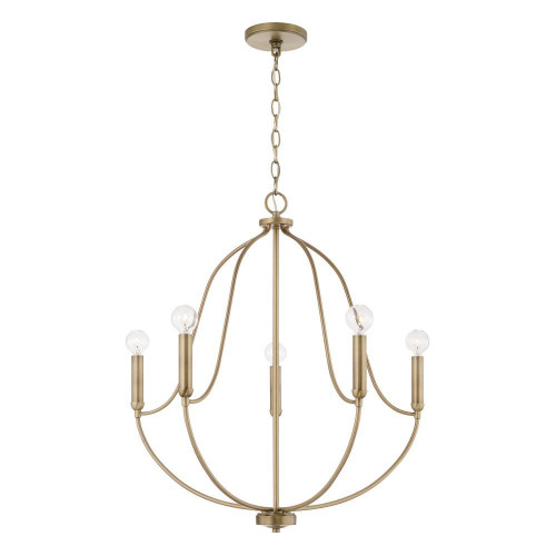 Capital Madison Chandelier, Aged Brass, 25"W 