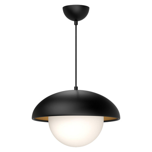 Alora Lighting Rubio Pendant, 1-Light, Matte Black, Opal Matte Glass, 16"D 
