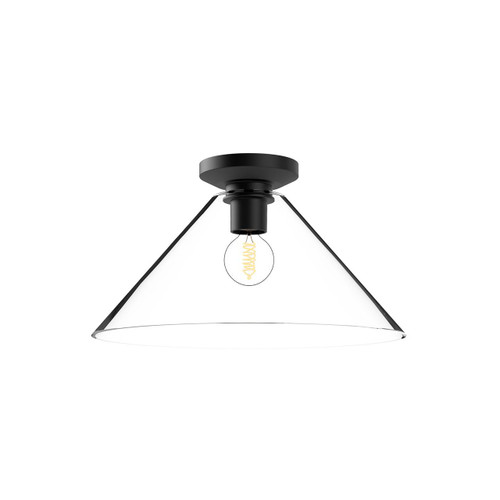 Alora Lighting Salem Semi-Flush Mount, 1-Light, Matte Black, Clear Glass, 14.13"D 