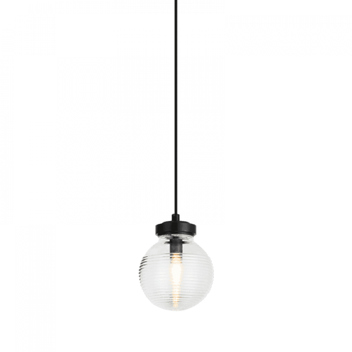 Matteo Lighting Ridge Pendant, 1-Light, Black, Matte Black, 7.40"H (C84001MBCL 305XTVF) 