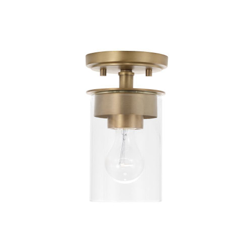Capital Mason Semi-Flush Mount, Aged Brass, 5"W 