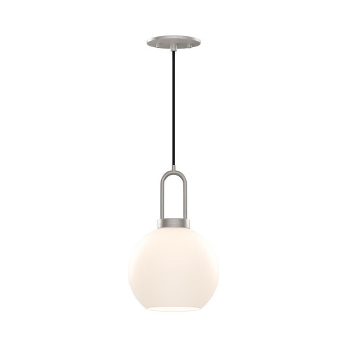 Alora Lighting Soji Pendant, 1-Light, Brushed Nickel, Opal Matte Glass, 12.5"H 